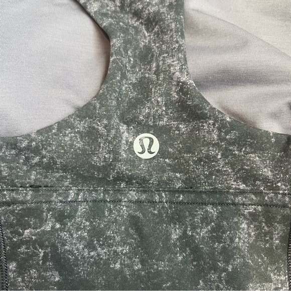 Lululemon Wunder Train Longline Bra Denim Wash Print Dusky Lavender Black - Picture 6 of 7